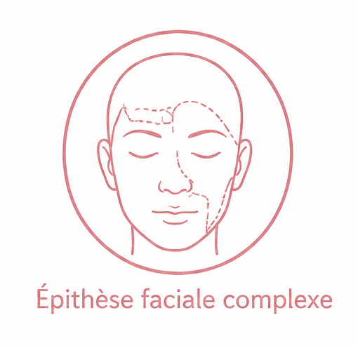 Épithèse faciale complexe
